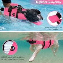 Load image into Gallery viewer, Dogcheer Dog Life Jacket with Zipper and Rescue Handle, Ripstop Puppy Life Vest with Chin Float for Swimming, Adjustable Swim Water Vest for Small Medium and Large Dogs-Pink,S
