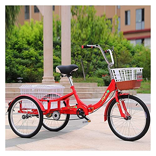 Adult Tricycle - 3 Wheel Bikes for Adults Shopping Tricycle for Adults Foldable 3 Wheel Bike 20inch Family Manpower Trike
