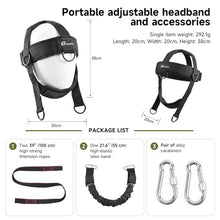 Load image into Gallery viewer, Neck Harness Weight Lifting, Neck Trainer Exerciser Equipment with Adjustable Heavy Duty Steel Chin Straps for Neck Strength and Pain Relief, Portable Head Harness for Weight Lifting,Home and Gym Use
