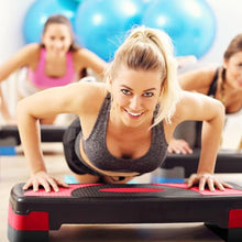 Load image into Gallery viewer, BalanceFrom 31-Inch Lightweight and Portable Aerobic Workout Stepper Platform with Adjustable Height and Raisers, for Home Workout, Black/Red
