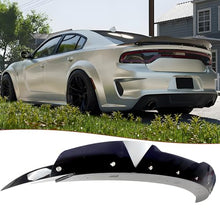 Load image into Gallery viewer, STSEV01 Rear Wickerbill Spoiler Wing Fit for Dodge Charger SE/SXT/SRT/GT/RT/Daytona/Scat Pack 2011-2023, Glossy Black Hellcat Style Spoiler + Smoked Wicker Bill Exterior Accessories
