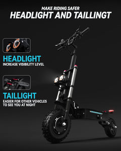 Electric Scooter, 5600W Dual Motor Max Speed 50MPH, 60V33AH Lithium Battery 60Miles Range, 11" Vacuum Off-Road Tire