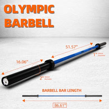 Load image into Gallery viewer, Fitvids 7ft Olympic Barbell 45LBS for Weightlifting and Powerlifting, Blue
