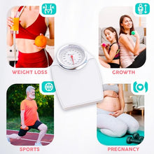 Load image into Gallery viewer, Adamson A24 Scales for Body Weight - Up to 350 LB - New - Anti-Skid Rubber Surface Extra Large Numbers - High Precision Bathroom Scale Analog - Durable with 20-Year Assurance - White
