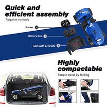 Load image into Gallery viewer, Metro Mobility 4 Wheel Foldable Mobility Scooter for Adults - 300 lbs Capacity Powered Mobility Scooters for Seniors, Travel - USB Charging Port &amp; 2 Cup Holders - Blue
