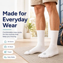 Load image into Gallery viewer, Doctor's Choice Diabetic Socks for Men, Seamless Crew Socks with Non-Binding Top, Provides Extra Comfort for Gout, 4-Pairs, White, Large, Size 10-13
