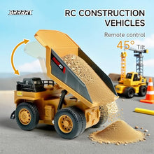 Load image into Gallery viewer, BRRRRT 1/64 RC Dump Truck,Full Proportion Mini Dump Truck Toy,8-Channel Remote Control Toy with Metal Bed &amp; Light
