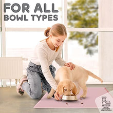 Load image into Gallery viewer, Dog Food Mat - 24x15 Raised Edges Dogs Mat for Food and Water Prevent Spill, Waterproof Cat Food Mats Protect Floors, Easy Clean Dog Bowl Mats for Food and Water, Silicone Pet Feeding Placemats Pink
