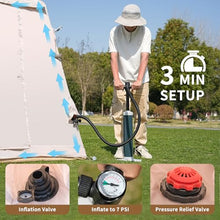 Load image into Gallery viewer, ABORON 8-10 Person Inflatable Camping Tent, 2-Room Glamping Tent with Pump
