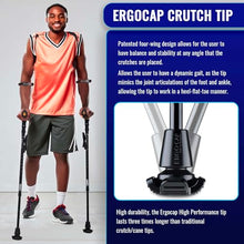 Load image into Gallery viewer, Ergobaum 7G Forearm Crutches for Adults (1 Pair-2 Units) — Ergonomic, Foldable with Shock Absorption,(Black)
