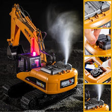 Load image into Gallery viewer, 21CH Alloy RC Track Excavator 1/14, Steam Crawler Metal Bucket Construction Vehicle Model, Smoke Sound Lights
