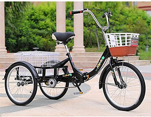 Adult Tricycle - 3 Wheel Bikes for Adults Shopping Foldable Tricycles for Adult 1 Speed 20 Inch Three Wheel Bike