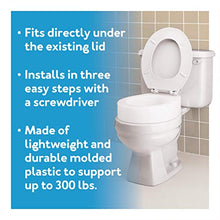 Load image into Gallery viewer, Carex Toilet Seat Riser, Elongated Raised Toilet Seat Adds 3.5 inches to Toilet Height, for Assistance Bending or Sitting
