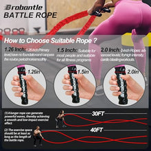 Load image into Gallery viewer, Brobantle Battle Rope 1.5 Inch Diameter,Red 30FT Exercise Workout Ropes for Home Gym Heavy Weighted Training Rope for Working Out
