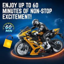 Load image into Gallery viewer, Remote Control Stunt Motorcycle with Riding Figure, 1:10 Scale High Speed Cross Country 360 Degree

