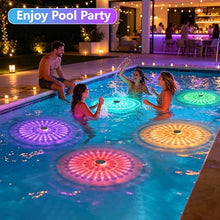 Load image into Gallery viewer, Solar Floating Pool Lights, 2026 Upgrade 2-Pack Solar Pool Lights for Above Ground &amp; Inground Pools, 57 Lighting Modes, IP67 Waterproof, 3 Timers, 3000mAh, for Pool Parties, Backyard, Pond &amp; Bathtub
