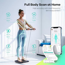 Load image into Gallery viewer, RunStar Smart Scale for Body Weight, 8 Electrodes High Precision Digital Bathroom Scale with Set Functions Handle, Body Composition Scale for 28 Metrics 400lbs, Blue-Black
