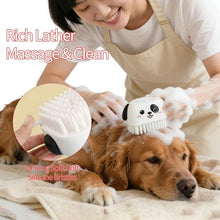 Load image into Gallery viewer, 3PCS Pet Grooming Kit – Dog Bath Brush with Soap Dispenser &amp; 2 Finger Toothbrushes | Silicone Dog Shampoo Brush for Small Medium Large Dogs, Soft Deshedding Massage Brush for Puppy &amp; Cats
