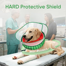 Load image into Gallery viewer, Supet Raised Inflatable Dog Cone After Surgery - Adjustable Recovery Donut Collar with Removable Shield to Stop Licking Wounds &amp; Protect Stitches - Soft Dog Cone Alternative for Dogs (Watermelon,M)
