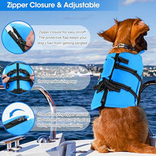 Load image into Gallery viewer, Dogcheer Dog Life Jacket with Zipper and 4ft Leash, Adjustable Pet Life Vest for Swimming Boating, High Buoyancy Flotation Swim Vest PFD for Small Medium and Large Dogs-Blue,S
