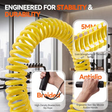 Load image into Gallery viewer, LunaHush Weighted Ropeless Battle Ropes for Home Gym, 3 Adjustable Resistance, Heavy Duty Cordless Battle Ropes for HIIT, Full Body Workout, Men &amp; Women, Yellow
