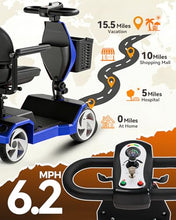 Load image into Gallery viewer, IQIRAF Foldable Mobility Scooters for Seniors,Blue Powered Electric Mobility Scooter,330LBS Capacity,15.5-Mile Range,4 Wheel Lightweight Mobility Scooters for Adults,Folding Travel Motorized Scooter
