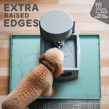 Load image into Gallery viewer, 32x24x1” XL Dog Food Mat - All Purpose Under Sink Liner, Washer and Dryer Covers for The Top, Silicone Griddle Mat for Blackstone - Raised Edges Dog Mat for Food and Water Prevent Spill, Waterproof
