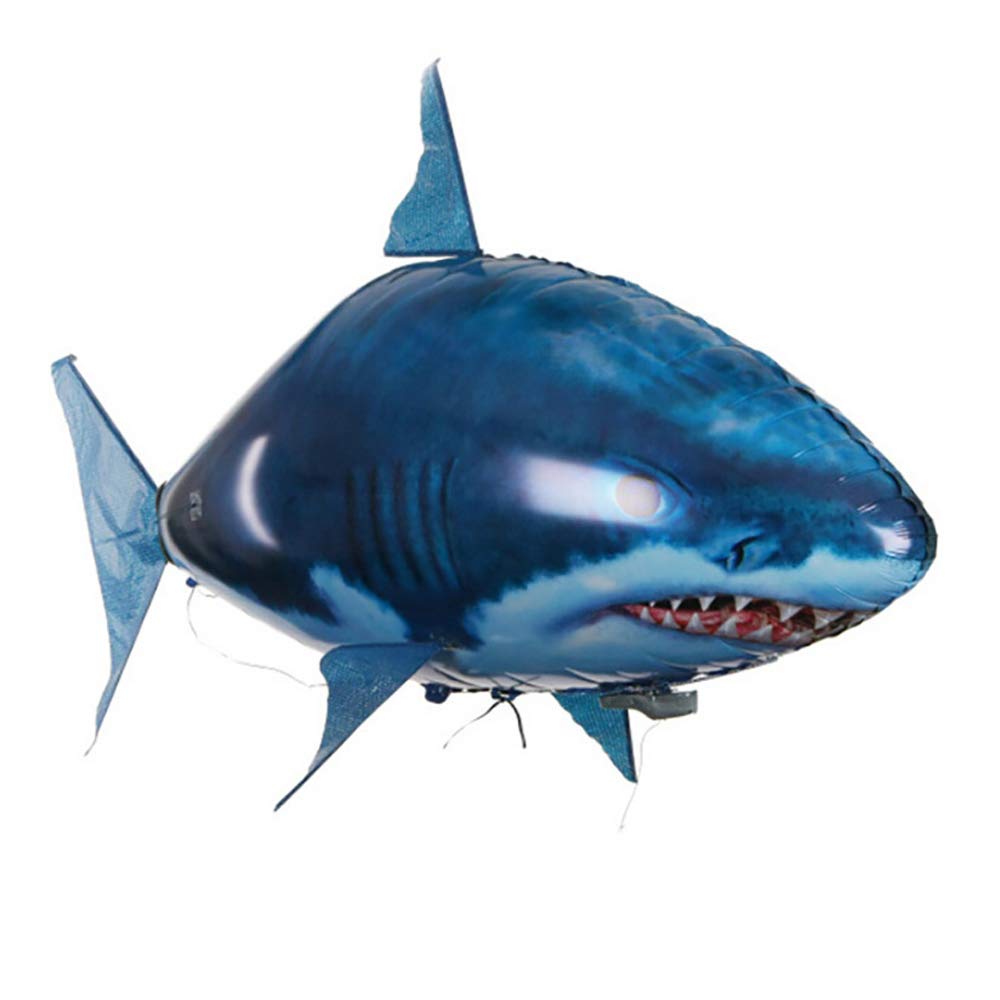 Remote Control Shark Toys Swimming Fish RC Animal Toy Infrared RC Fly Air Balloons Clown Fish Toy (Blue)
