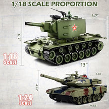 Load image into Gallery viewer, Supdex 1/18 Soviet Union KV2 RC Tank, 2.4G Army Model Toy with Smoke, Sound and Lights
