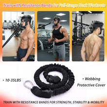 Load image into Gallery viewer, Adjustable Neck Harness for Resistance Bands &amp; Weightlifting, Head Strap with 6 D-Rings for Multi-Directional Neck Training, Padded Chin Support for Athletes &amp; Rehab Exercises
