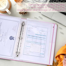 Load image into Gallery viewer, XKDOUS Important Document Organizer Emergency Binder Life Organizer Folio Folders with 9 Pockets Expanding File Storage Holder for Papers, Letters, Cards, Bills, Passports, Photos
