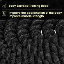 Load image into Gallery viewer, Max4out Battle Ropes 1.5 inch 30 ft - Polyester Workout Rope Heavy for Home Body Workouts Building Muscle, Gray Black
