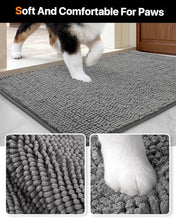 Load image into Gallery viewer, Mymeely Dog Door Mat for Muddy Paws, 19" x 30" Soft Chenille Absorbent Front Door Mat
