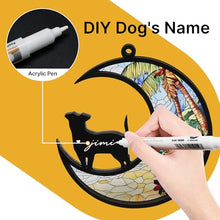 Load image into Gallery viewer, PawSailor Dog Memorial Suncatcher, Memorial Gifts with Sympathy Card &amp; Dog Fur Storage Keychain, Moon Design Gift for Loss of Pet (Rainbow)
