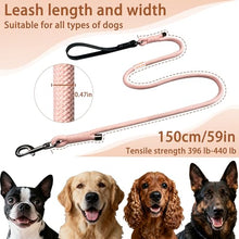 Load image into Gallery viewer, FOVRLZSE 5FT Heavy Duty Dog Leash for Large Medium Dogs, 440LBS Break Strength PVC Coated Non-Slip Handle, 360 Rotating Tangle-Free Buckle, Reinforced Waxed Rope for Walking Hiking Training, Pink
