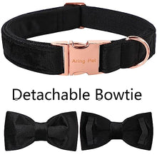 Load image into Gallery viewer, ARING PET Bowtie Dog Collar,Velvet Dog Collars with Removable Bowtie, Adjustable Bowtie Collar for Girl and Boy Dogs.
