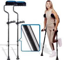 Load image into Gallery viewer, Crutches with Triple Shock Absorption, Adjustable,Ergonomic Grip, Foldable, with Arm Support
