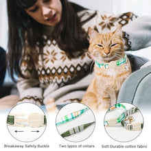 Load image into Gallery viewer, ARING PET 2 Pack Cat Collar-Cute Cotton Cat Collar with Bell &amp; Pendant, Adjustable Spring Kitten Collars with Safety Buckle for Girl and Boy Pets
