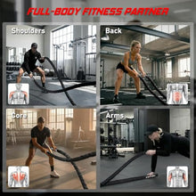 Load image into Gallery viewer, Battle Rope for Home Gym Workout - 1.5 Inch 30ft Heavy Weighted Training Exercise Ropes Fitness Equipment with Sleeve and Anchor Strap Kit for Outdoor Working Out
