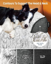 Load image into Gallery viewer, blunique Calming Extra Large Dog Bed for Couch, 45 x 37 inch Removable Couch Cover for Dogs Washable, Non-Slip Fluffy Plush Dog Sofa Mat for Furniture Protector - Grey
