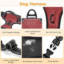 Load image into Gallery viewer, No Pull Dog Harness, No-Choke Soft Padded Reflective Dog Vest Harness with Front Clip &amp; Top Handle, 2 Quick-Release Buckles, Adjustable for Small Medium Large Dogs
