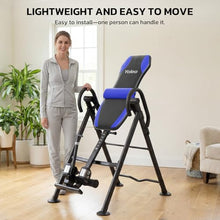 Load image into Gallery viewer, YOLEO Gravity Inversion Table for Back Pain Relief 2026 New Inversion Table w/Lumbar Support Easy to Assemble Back Stretcher Machine 300 lbs (Grayish Blue)

