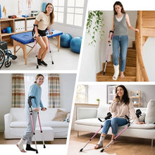 Load image into Gallery viewer, Dyna-Living Ergonomic Forearm Crutches for Adults -  Lightweight Aluminum Crutches with Adjustable Elbow Elastic Band
