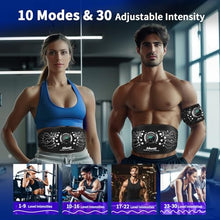 Load image into Gallery viewer, Ab Stimulator Muscle Toner，Abs Muscle Stimulator Abdominal Toning Fitness Belt for Men and Women Black
