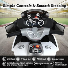 Load image into Gallery viewer, Kids Motorcycle, 12V Battery Powered Electric Motorbike w/Training Wheels, LED Lights, Foot Pedal &amp; Spring Suspension (White)
