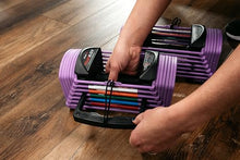 Load image into Gallery viewer, PowerBlock Sport 24 Adjustable Dumbbells, Sold in Pairs, 3-24 lb. Dumbbells, Durable Steel Build, Innovative At Home Workout Equipment, All-in-One Exercise Product, Strength Training, Lavender
