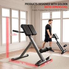 Load image into Gallery viewer, FITKS360 Roman Chair Hyperextension Bench – Adjustable Back Extension Machine for Glutes, Hamstrings &amp; Lower Back – Foldable Multi-Purpose Workout Equipment for Home Gym
