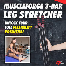 Load image into Gallery viewer, MuscleForge 3 Bar Leg Stretcher for Splits and Adductor Stretch to Over 180°, Split Machine for Flexibility with 6 Regulations - Legs Spreader, Groin Stretcher, Ballet, with Padded Grips and Strap
