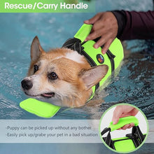Load image into Gallery viewer, Dogcheer Dog Life Jacket with Back Zipper, High Buoyancy Puppy Swimming Vest, Dog Life Vest for Boating, Reflective Pet Floating Swim Vest PFD for Small Medium Large Dogs-Green,S
