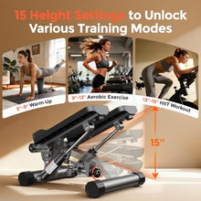 Load image into Gallery viewer, SPORTSROYALS Twist Stepper/Mini Stepper for Exercise at Home,Stair Stepper with Resistance Bands for Full Body Workout
